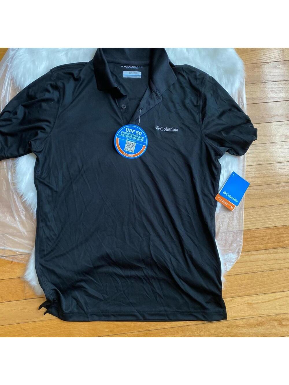 Columbia Mens Black Polo Shirt UPF 50 Small